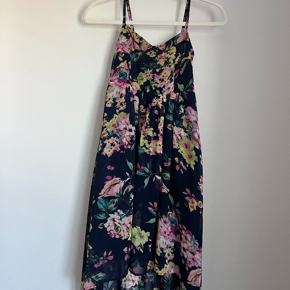 LF- Millau Floral Navy Asymmetrical dress
